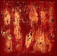 Rot und Gold / Abstrakte Kunst mit Maurerkelle